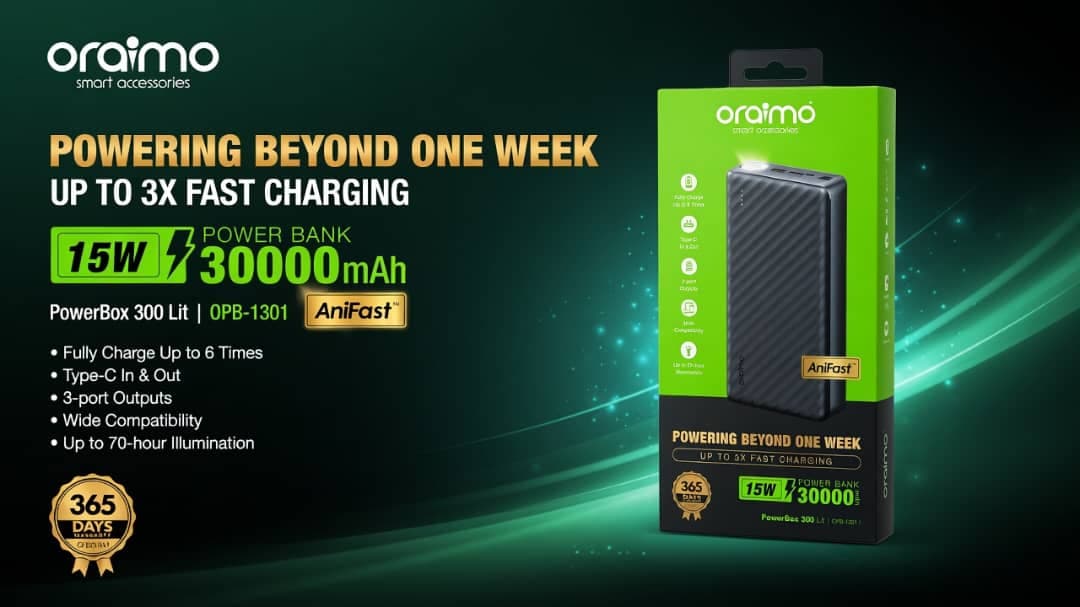 oraimo PowerBox 300 Lite 30000mAh Power Bank