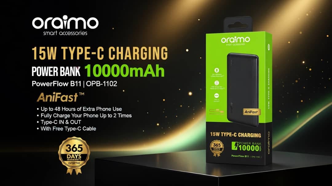 oraimo PowerFlow B11 10000mAh 15W Power Bank